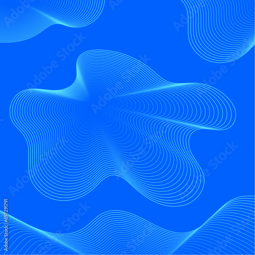 Abstract Flowing Wave Pattern on Aqua Background