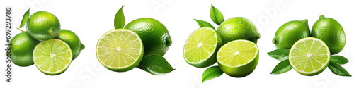 Citrus lime fruit Hyperrealistic Highly Detailed Isolated On Transparent Background Png File