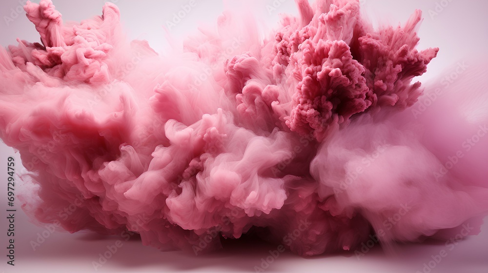 Pink explosion isolated. Pink dust explosion. Pink dust. Purple dust explosion