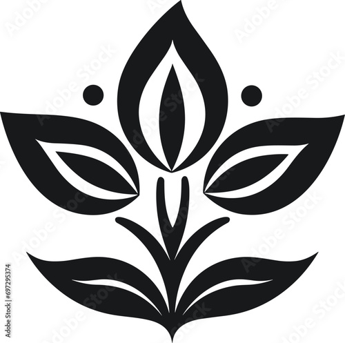 Symmetrical Floral Arrangement Vector Art
