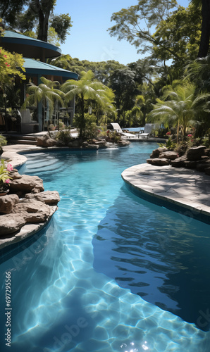 swimming pool in the tropical resort © lichaoshu