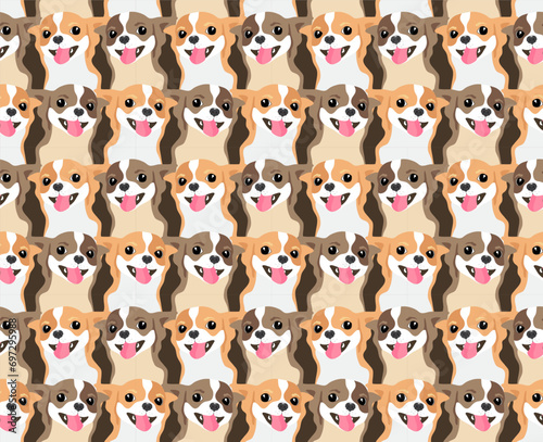 Fototapeta Naklejka Na Ścianę i Meble -  Chihuahua dog with tongue hanging out. Animal seamless pattern, background, print, vector illustration