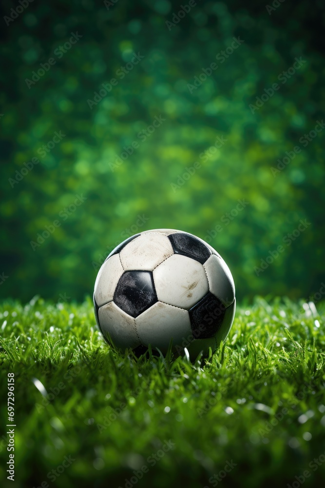 Soccer ball on green grass