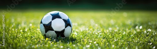 Soccer ball on green grass