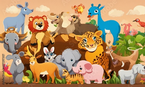 Cartoon animal background