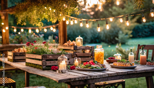 Rustic Summer Picnic: A Romantic Banquet in the Garden