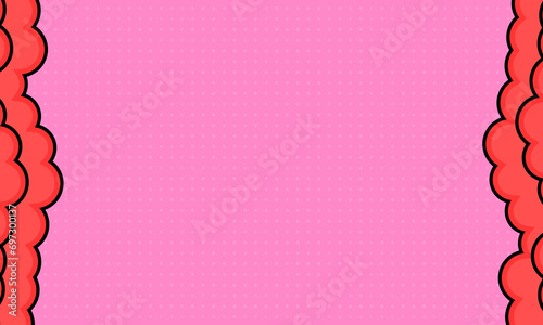 soft pink comic background with red clouds