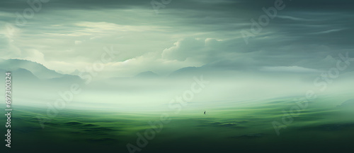 Green wavy hills with a smooth gradient © 文广 张