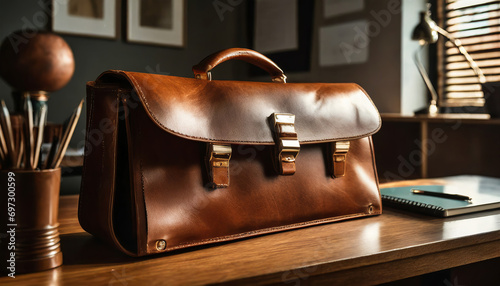 Vintage Brown Leather Briefcase: Classic Style for Business Professionals