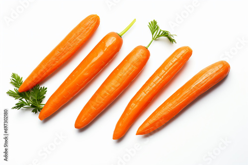 a group of carrots with a leaf on top