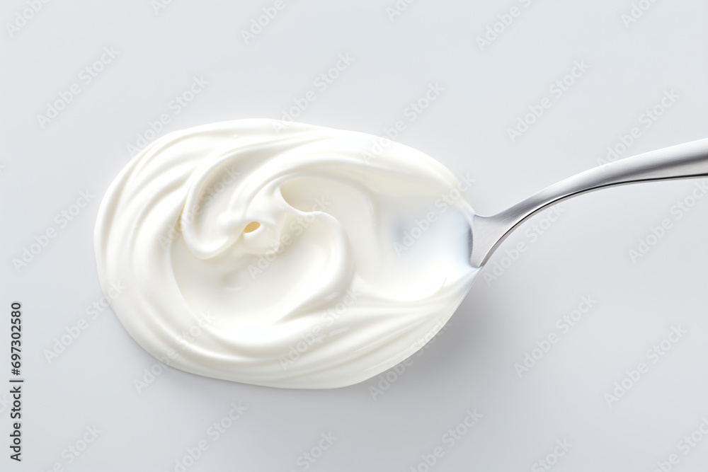 a spoon with a spoonful of whipped cream a spoon with a spoonful of whipped cream
