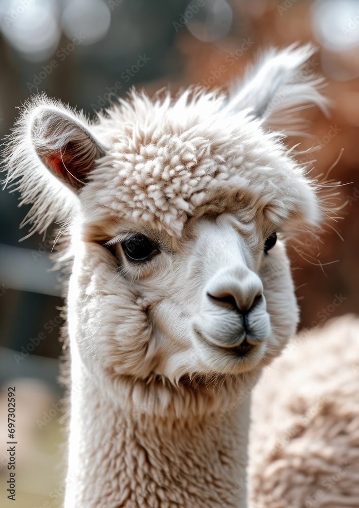 A Close up Shot of an White Alpaca