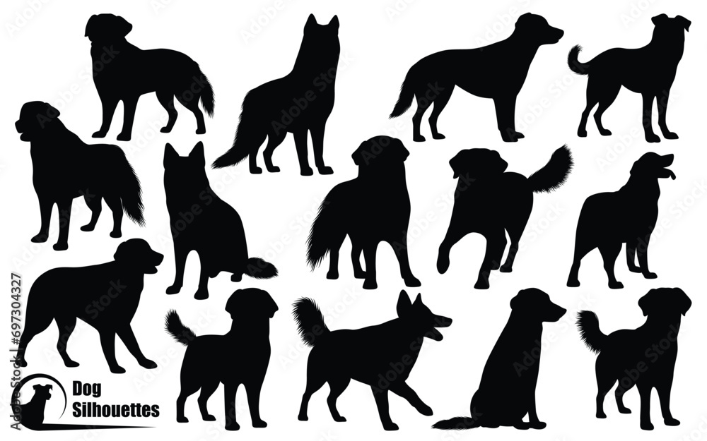 Animal Dogs Silhouettes Vector illustration