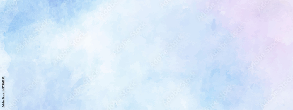 abstract soft brush painted white and blue watercolor background.	