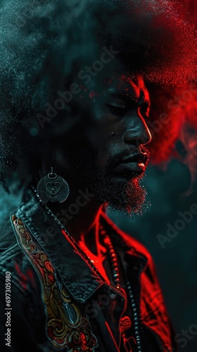A black Afro man image illustration