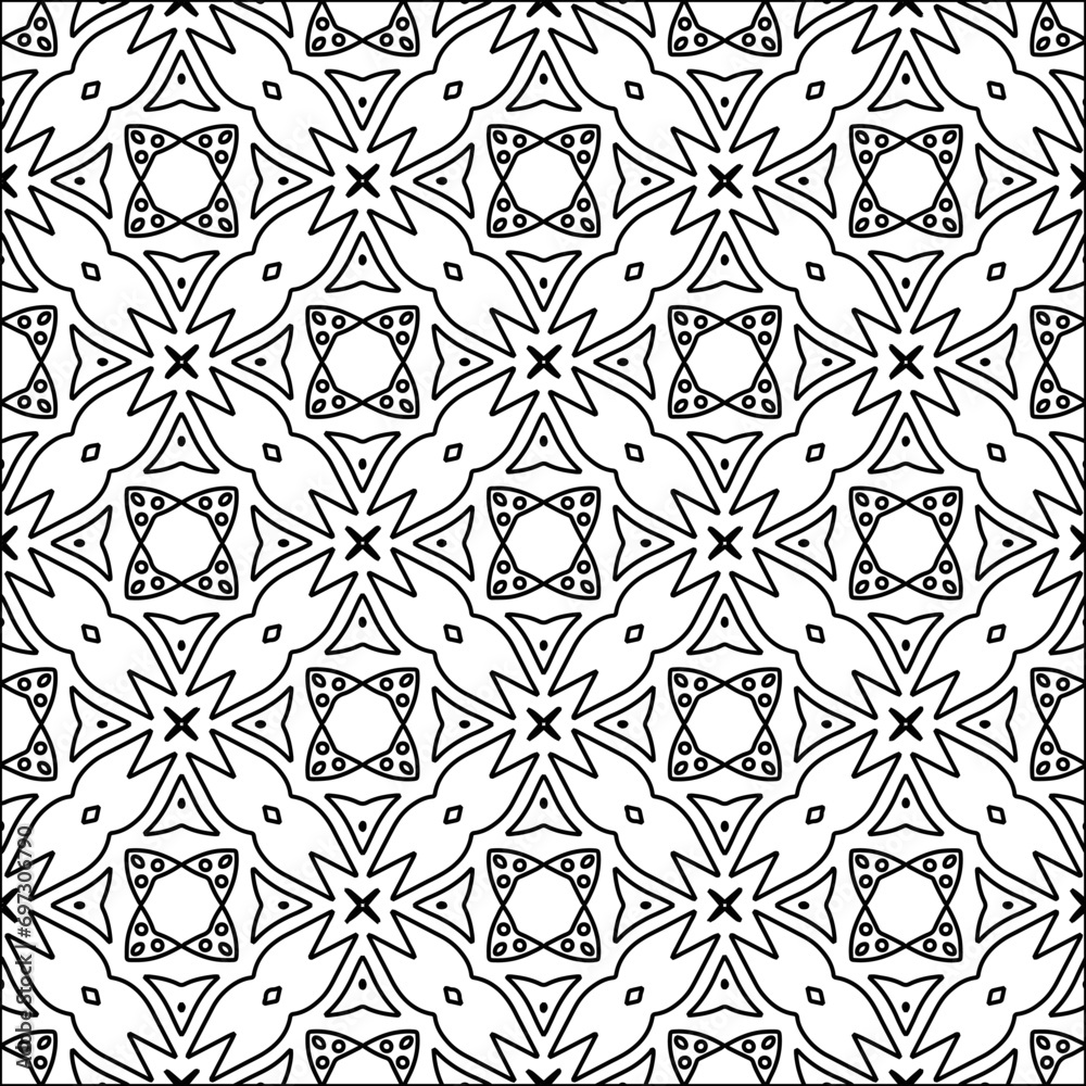 Fototapeta premium Abstract shapes from lines. Vector graphics for design. Black and white color. Simple pattern.
