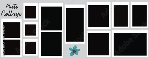 13 photo collage template. vector illustration, new collections