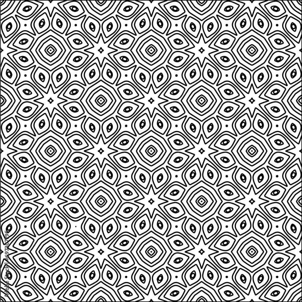Abstract shapes from lines. Vector graphics for design. Black and white color. Simple pattern.