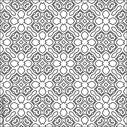 Abstract shapes from lines. Vector graphics for design. Black and white color. Simple pattern.