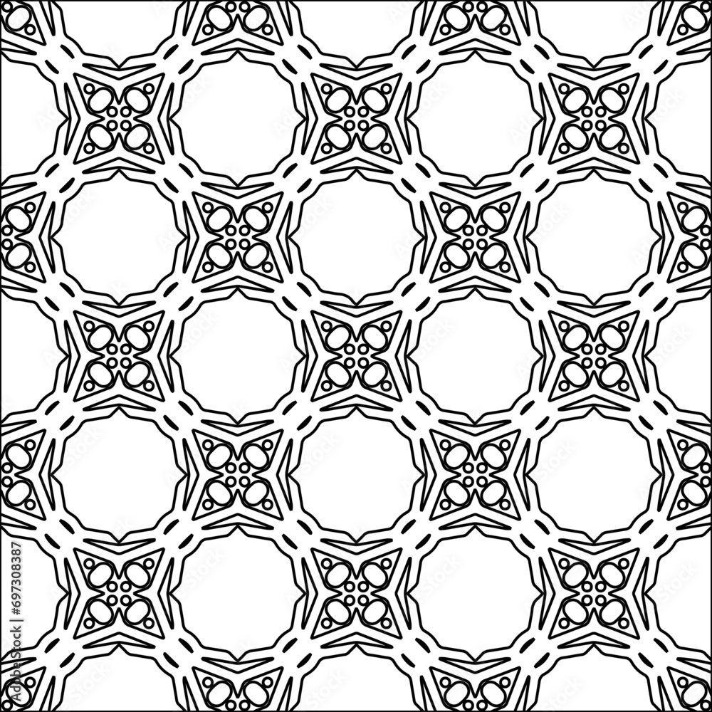 Abstract shapes from lines. Vector graphics for design. Black and white color. Simple pattern.