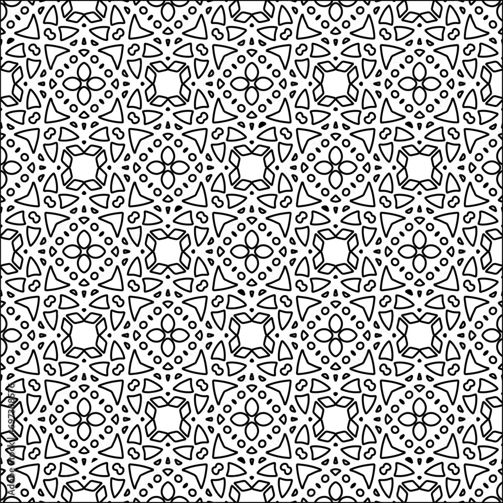 Abstract shapes from lines. Vector graphics for design. Black and white color. Simple pattern.