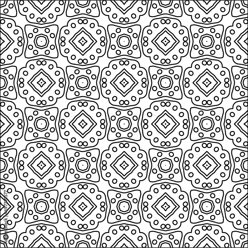 Fototapeta premium Abstract shapes from lines. Vector graphics for design. Black and white color. Simple pattern.