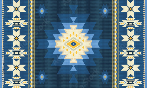 American ethnic native pattern.Traditional Navajo,Aztec,Apache,Southwest and Mexican style fabric pattern.Abstract vector motifs pattern.Design for fabric,clothing,blanket,carpet,woven,wrap,decoration