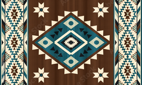 American ethnic native pattern.Traditional Navajo,Aztec,Apache,Southwest and Mexican style fabric pattern.Abstract vector motifs pattern.Design for fabric,clothing,blanket,carpet,woven,wrap,decoration