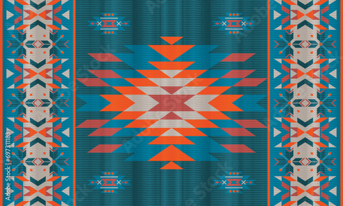 American ethnic native pattern.Traditional Navajo,Aztec,Apache,Southwest and Mexican style fabric pattern.Abstract vector motifs pattern.Design for fabric,clothing,blanket,carpet,woven,wrap,decoration