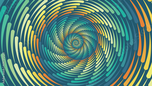 Abstarct spiral vibrant color spinning vortex background.
