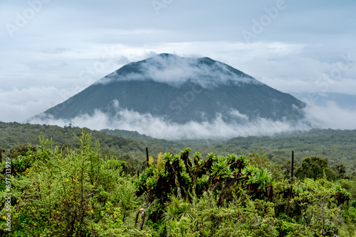 View of Bisoke from Karisimbi volcano, Rwanda photo