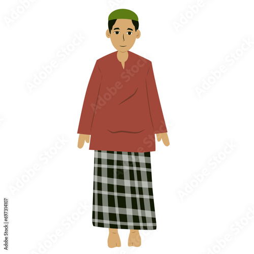 Malay man in traditional clothes photo