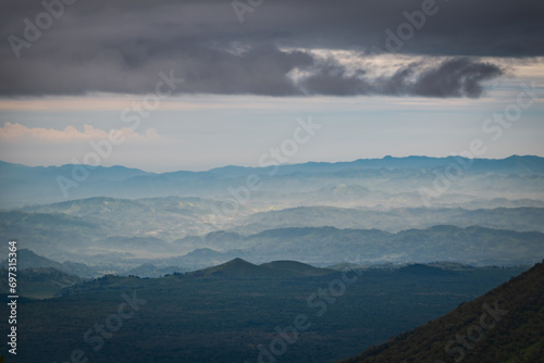 Distant hills from Karisimbi volcano, Rwanda