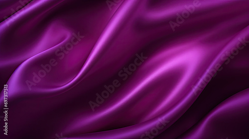 Abstract dark background. Silk satin fabric. Navy magenta purple color. Elegant background with space for design. Soft wavy folds. Christmas, birthday, anniversary, award. Template.
