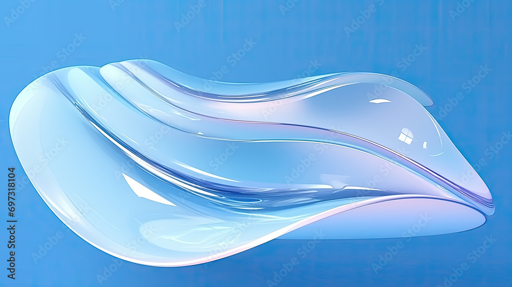a close up of a blue and white abstract background with curved lines.3d blue  plastic  wave. Blue Abstract Digital Wave .Abstract Background Glass Tube Blue Transparent Wave
