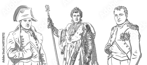 Canvastavla Napoleon - Napoléon Bonaparte 1769-1821, three portraits