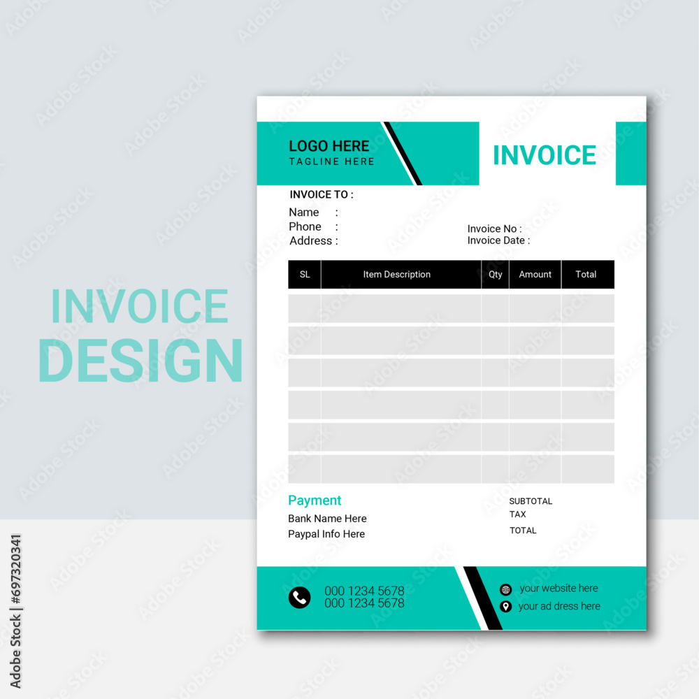 simple invoice design template clean concept simply design. simple invoice design template clean concept simply design.