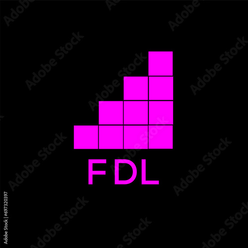 FDL Letter logo design template vector. FDL Business abstract connection vector logo. FDL icon circle logotype.
 photo