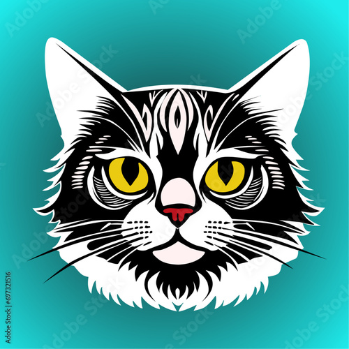 illustration of a cat,cat head vector © Puji