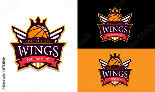 wings basketball logo, home logo, unique logo, business logo, 3d logo, design logo, vector logo sports logo,