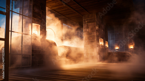 interior of a steam sauna