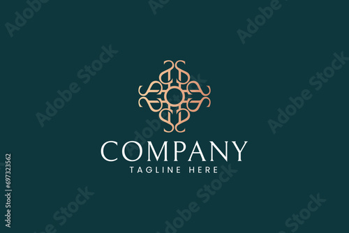 letter S with floral abstract shape logo design for boutique, fashion and jewelery company