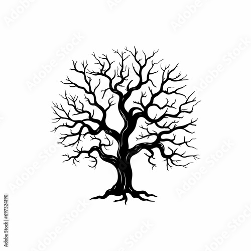 halloween concept tree vector on white background ai generated