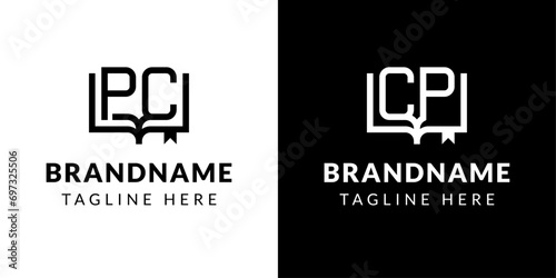 Letter CP and PC Book Logo, suitable for business related to book with CP or PC initials