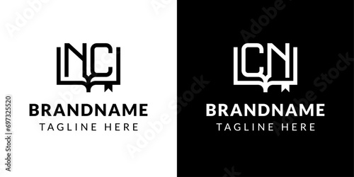 Letter CN and NC Book Logo, suitable for business related to book with CN or NC initials