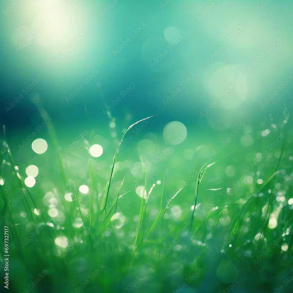 fresh green grass meadow bokeh - ecology background