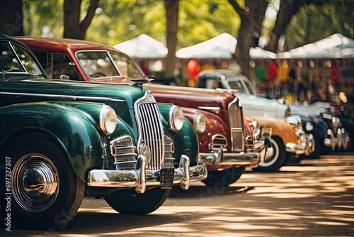 Vintage cars at the annual classic car show in the city, AI Generated