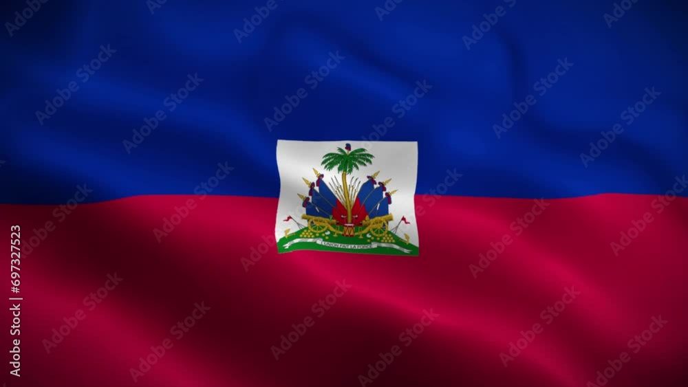 Haiti flag waving animation, perfect loop, official colors, 4K video Haiti flag waving animation, perfect loop, official colors, 4K video