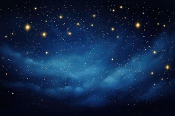 Night sky with stars and nebula. Vector illustration. Eps 10, A starry night sky with a crescent moon and tiny glow in the dark stars, AI Generated