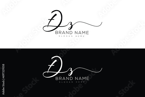 Db initial handwriting signature logo design lettering